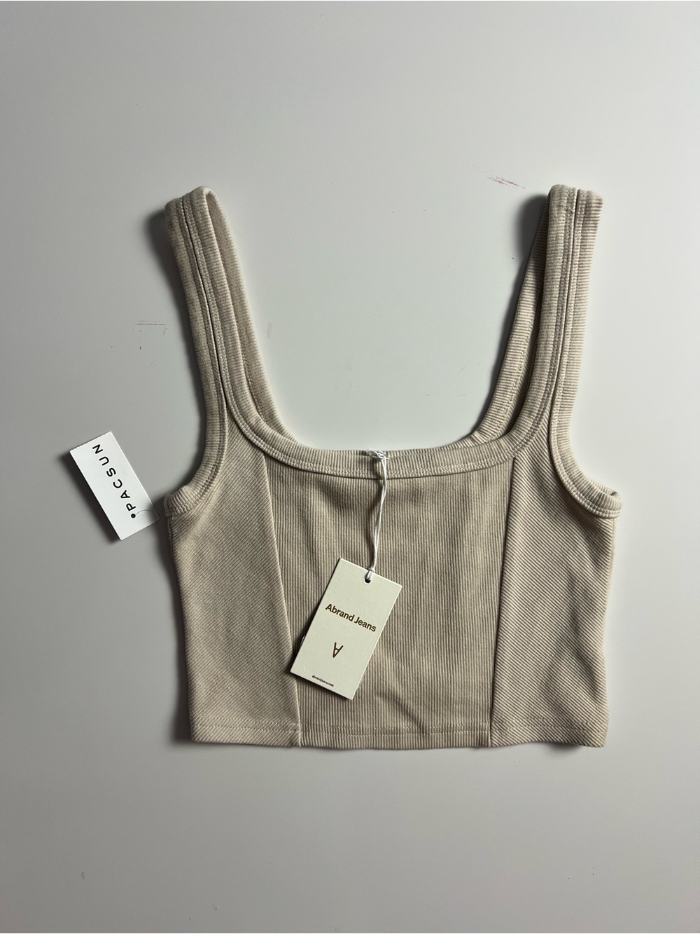 NWT Abrand Jeans Icon Corset Tank, Cream, Size XS